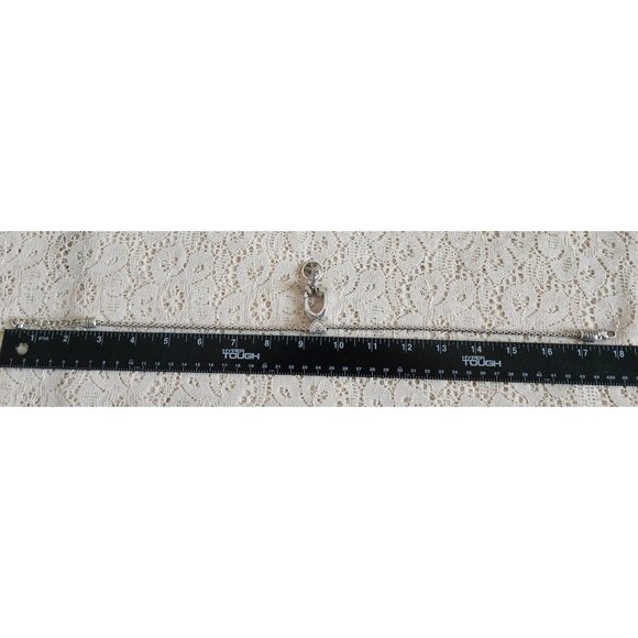 EUC Brighton Reversible Charm Necklace Silver-Tone Love & Peace Pendant - Picture 5 of 5